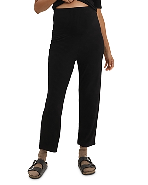 Nom Maternity Camilla Ribbed Maternity Pants In Black