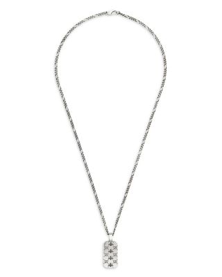 Sterling Silver Signature Dogtag Pendant Necklace, 23.6"