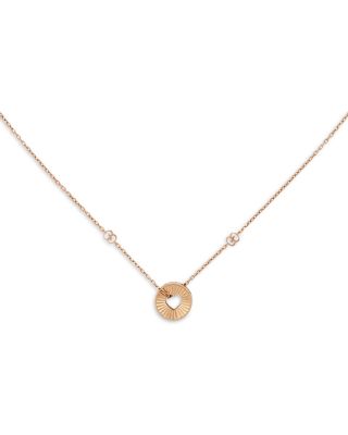 18K Rose Gold Icon Heart & Double G Pendant Necklace, 40"-42"