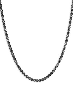 David Yurman - Men's Stainless Steel & Sterling Silver Box Chain Necklace 22-24", 5mm