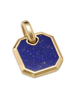 Men's Roman Amulet in 18K Yellow Gold with Lapis, 15mm