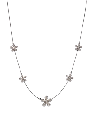 Bloomingdale's Diamond Flower Station Necklace in 14K White Gold, 0.50 ct. t.w. - 100% Exclusive