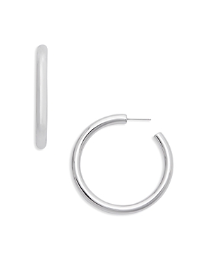 Aqua 5x50 Sterling Silver Plated 5mm Hoop Earrings - 100% Exclusive