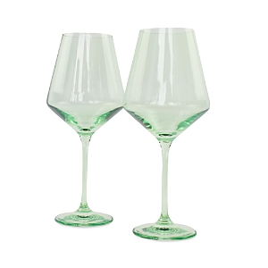 Estelle Colored Glass Hand-blown Wine Glass 2-piece Set In Mint Green