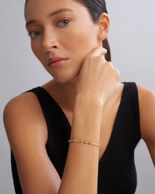 Sterling Silver Caviar Icon Peridot Beaded Bracelet