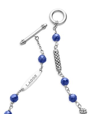 Sterling Silver Caviar Icon Ultramarine Beaded Bracelet
