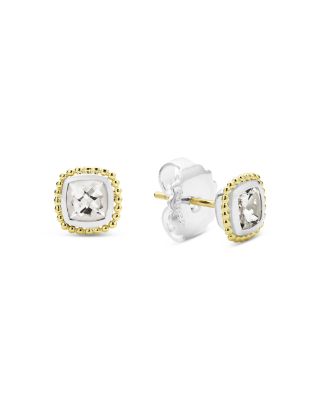 18K Yellow Gold & Sterling Silver Rittenhouse White Topaz Stud Earrings