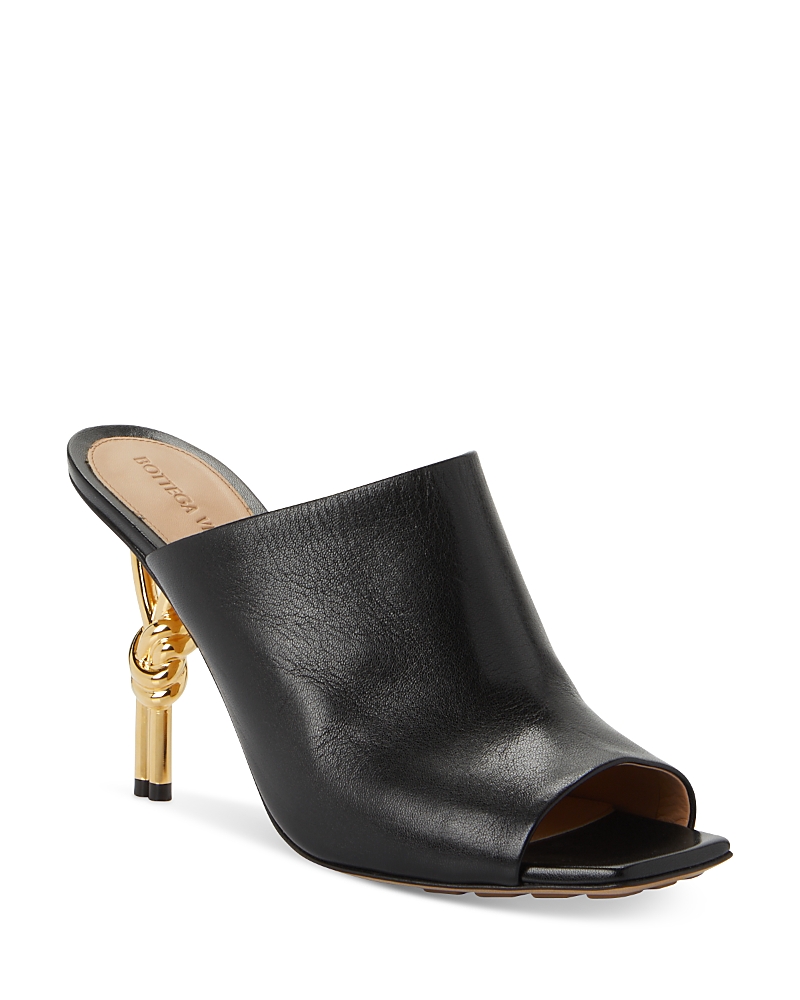 Bottega Veneta Knot Leather Mules In Black