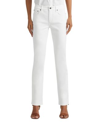 Mid Rise Straight Jeans in White