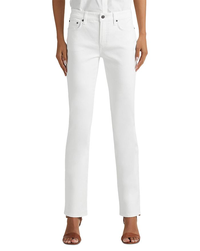 Ralph Lauren Mid Rise Straight Jeans in White
