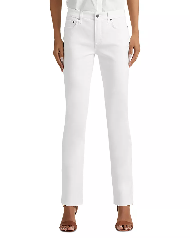 Lauren Ralph Lauren Mid Rise Straight Jeans in White