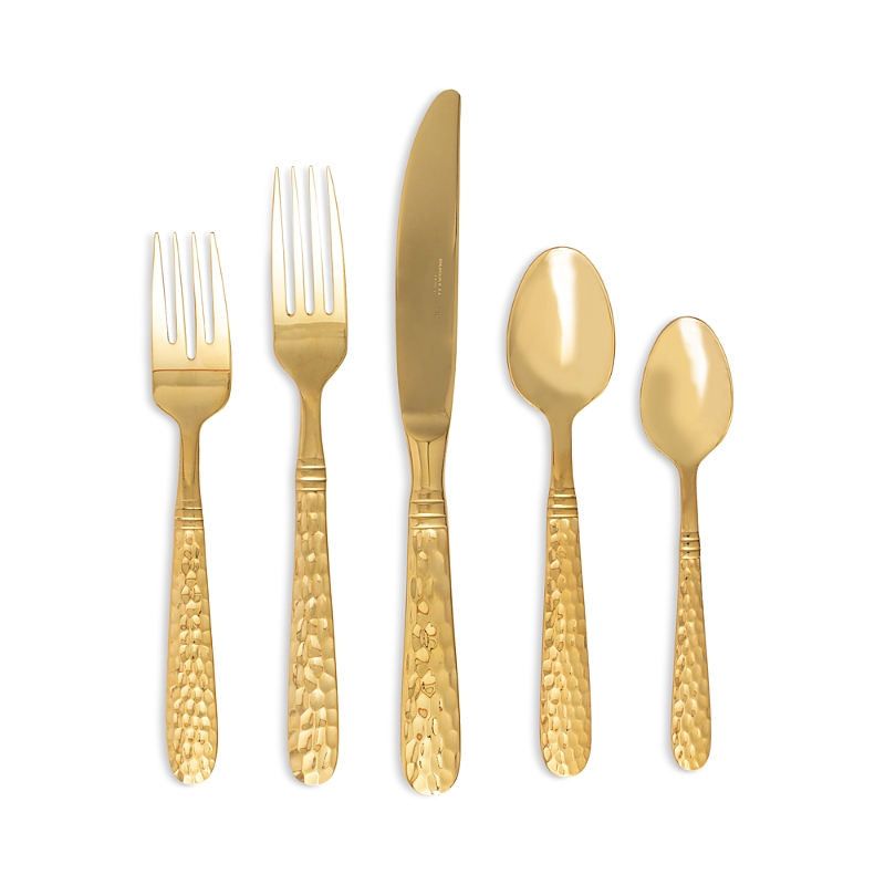 Vietri Martellato Golden Five-piece Place Setting In Gold