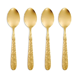 Vietri Martellato Gold Tone Demitasse Spoons, Set of 4