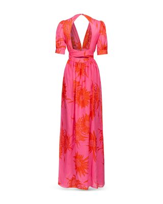 PINKO Floral Print Open Back Maxi Dress | Bloomingdale's Women
