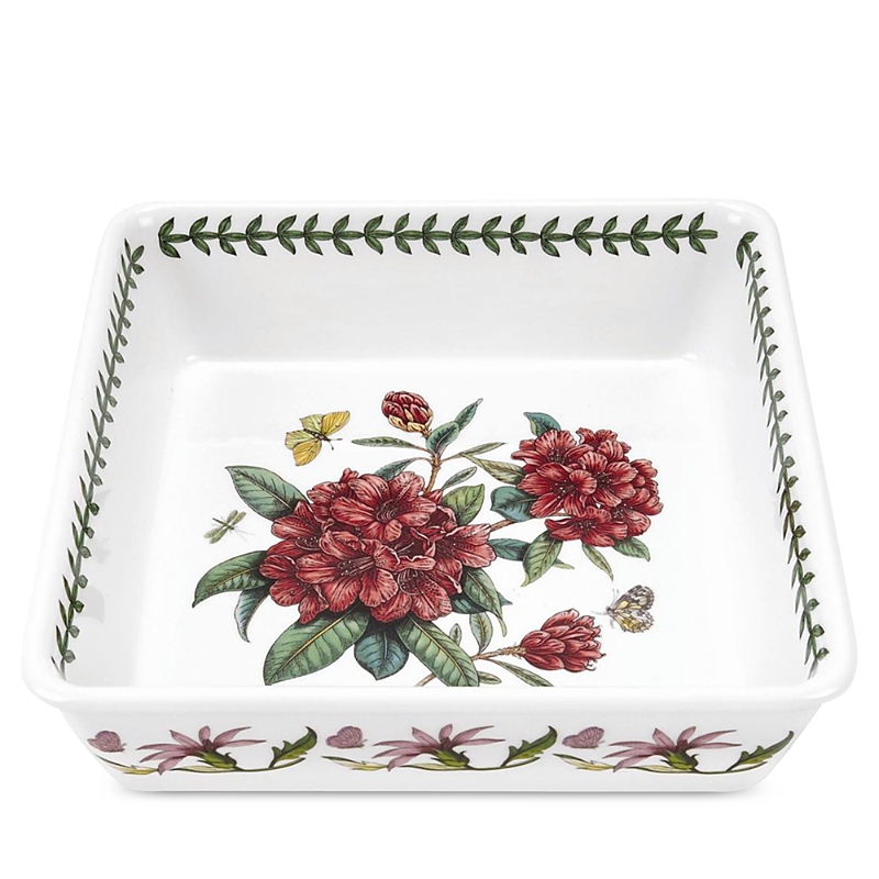 Portmeirion Botanic Garden Rhododendron Square Dish In White