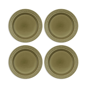 Portmeirion Set Of 4 Botanic Garden Harmony Dinner Plates In Moss Green