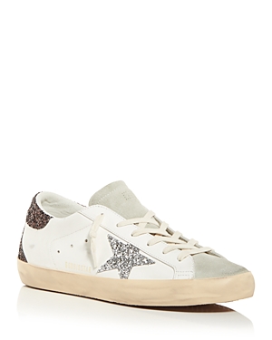 Shop Golden Goose Women's Super-star Low Top Sneakers In White Ice Silver