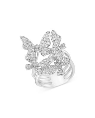 Bloomingdale's Fine Collection - Diamond Butterfly Ring in 14K White Gold, 2.00 ct.t.w. - Exclusive