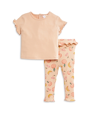 Bloomie's Baby Girls' Top & Ruffled Leggings Set - Baby In Peach