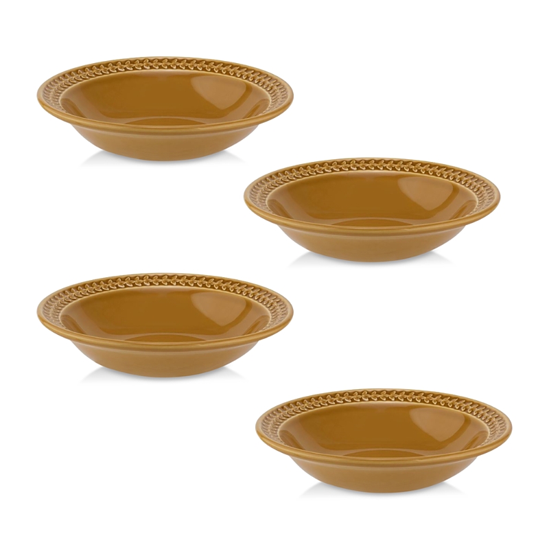 Portmeirion Botanic Garden Harmony Deep Pasta Bowls, Set Of 4 In Amber