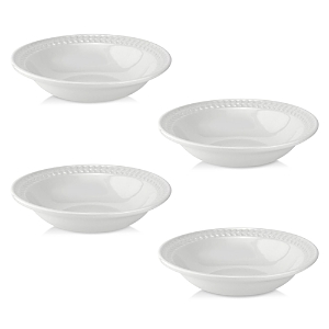 Portmeirion Botanic Garden Harmony Deep Pasta Bowls, Set Of 4 In White