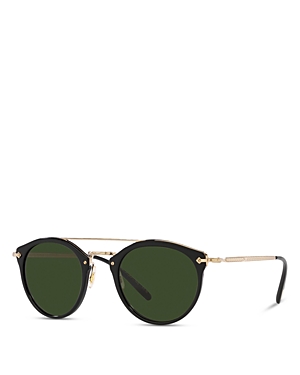 Shop Oliver Peoples Remick Phantos Sunglasses, 50mm In Black/green Solid
