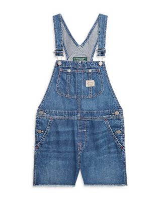 Ralph Lauren - Girls' Cotton Denim Short Overalls - Big Kid