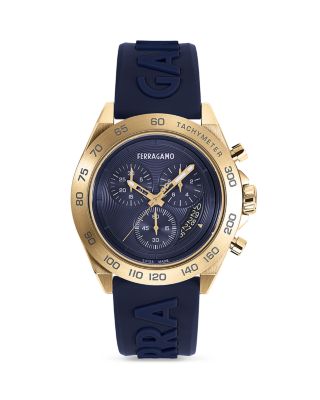 Ferragamo Urban Chrono Silicone Watch In Blue