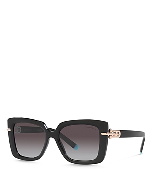 Shop Tiffany & Co Butterfly Sunglasses, 53mm In Black/gray Gradient