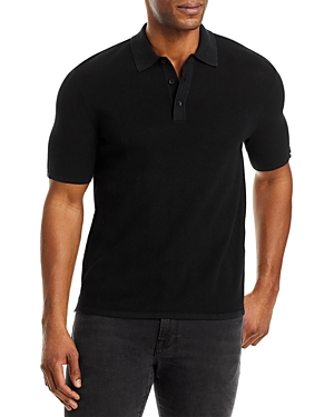 Shop Rag & Bone Harvey Knit Polo Shirt In Black