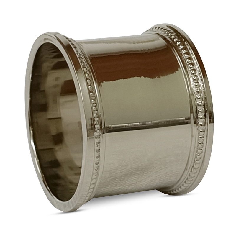 Aman Imports Napkin Ring With Beaded Rim - Exclusive In Nickle