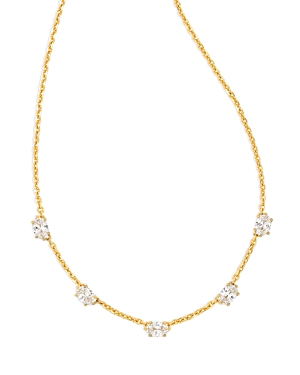 Shop Kendra Scott Cailin Cubic Zirconia Adjustable Strand Necklace, 16-19 In Gold