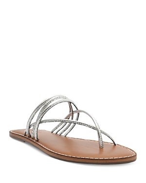 Shop Schutz Women's Mirielle Slip On Crisscross Slide Sandals In Prata