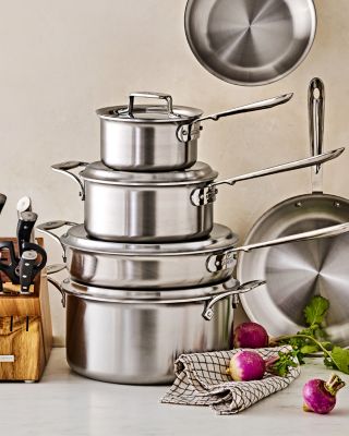 D5 Stainless Brushed 5-Ply Bonded 10-Piece Cookware Set