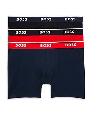 Hugo Boss Three-pack Of Boxer Briefs With Logo Waistbands In Open Misc