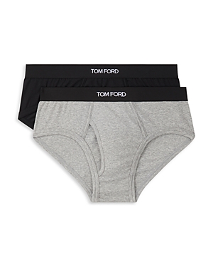 Shop Tom Ford Cotton Blend Briefs, Set Of 2 In Oxford