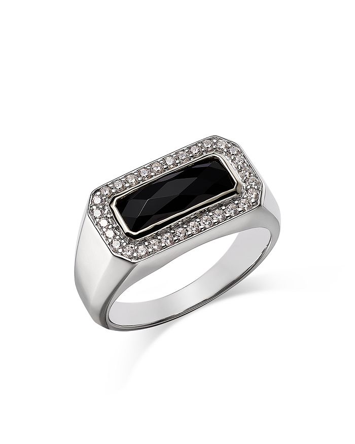 Bloomingdale's Men's Onyx & Diamond Ring in 14K Two Tone Gold - 100% ...