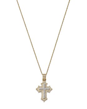 Bloomingdale's - Men's Diamond Cross Pendant Necklace in 14K Yellow Gold, 0.33 ct. t.w.  - 100% Exclusive