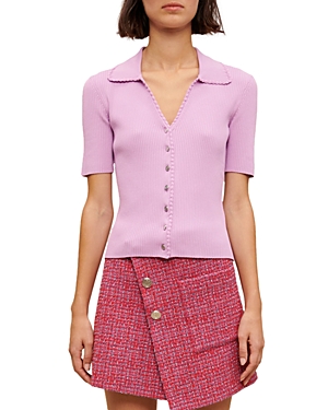 MAJE MIMOSALIA RIBBED KNIT TOP