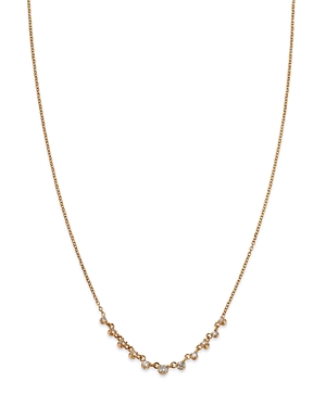 Bloomingdale's Certified Diamond Curved Bar Necklace In 14k Yellow Gold Featuring Diamonds With The De Beers Code O