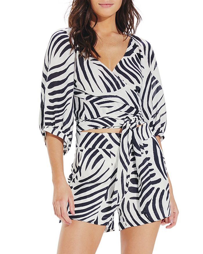 ViX Siona Norma Stripe Wrap Top Swim CoverUp & Siona Bela Stripe Swim
