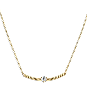 Zoë Chicco Prong Set Diamond Bar Pendant Necklace In Gold