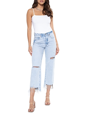 Blue Revival Nash Vegas 90 High Rise Cropped Wide Leg Jeans In Maui
