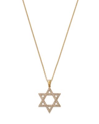 Bloomingdale's Fine Collection Diamond Star of David Pendant Necklace in 14K Yellow Gold, 0.50 ct. t. w. - Exclusive