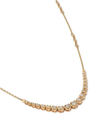Diamond Graduated 17" Collar Necklace in 14K Yellow Gold, 2.25 tcw 