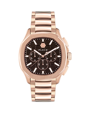 Philipp Plein Men's Chronograph Spectre Rose Gold Ion-plated Bracelet Watch 44mm In Brown/rose Gold