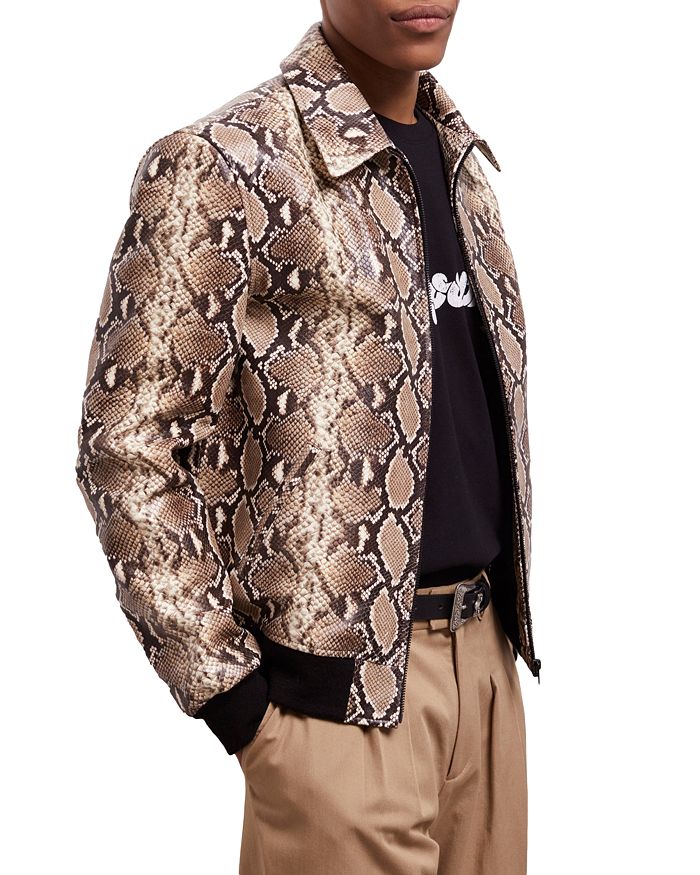 The Kooples Python Pattern Leather Jacket | Bloomingdale's