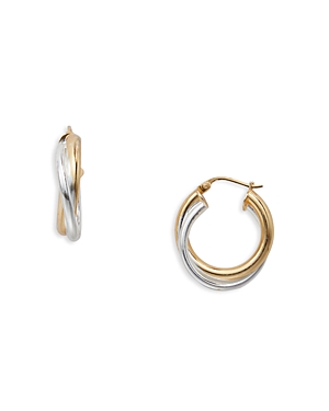 Aqua Double Hoop Earrings in Sterling Silver & 18K Gold Plated Sterling Silver - 100% Exclusive