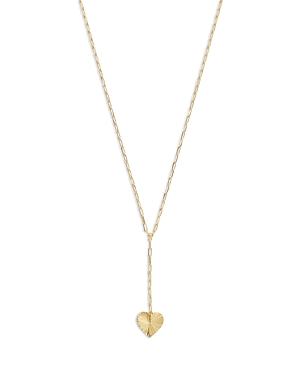 Aqua Textured Heart Lariat Necklace in 18K Gold Plated Sterling Silver, 16-18 - 100% Exclusive
