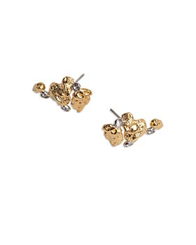 Alexis Bittar - Golden Pebble Pavé & Nugget Stud Earrings in Rhodium Plated & 14K Gold Plated